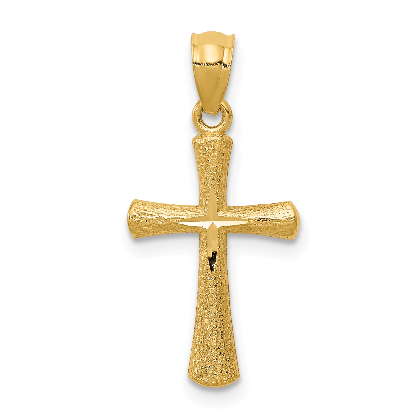 14k Diamond-cut Cross Pendant Main image