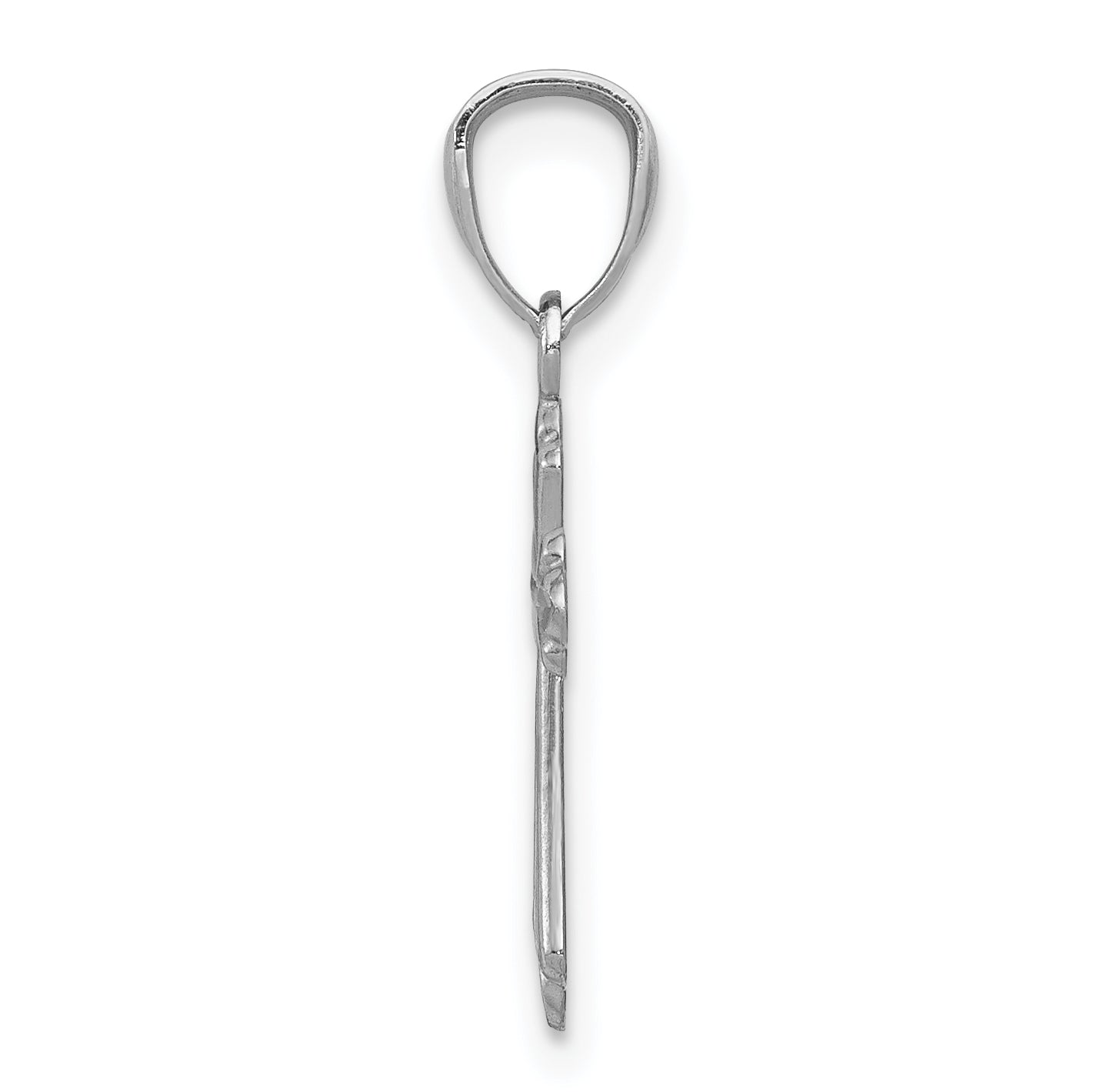 14K White Gold Budded Cross Charm Secondary image