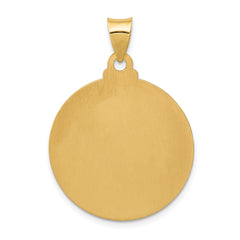 14K Head of Christ Medal Hollow Round Pendant