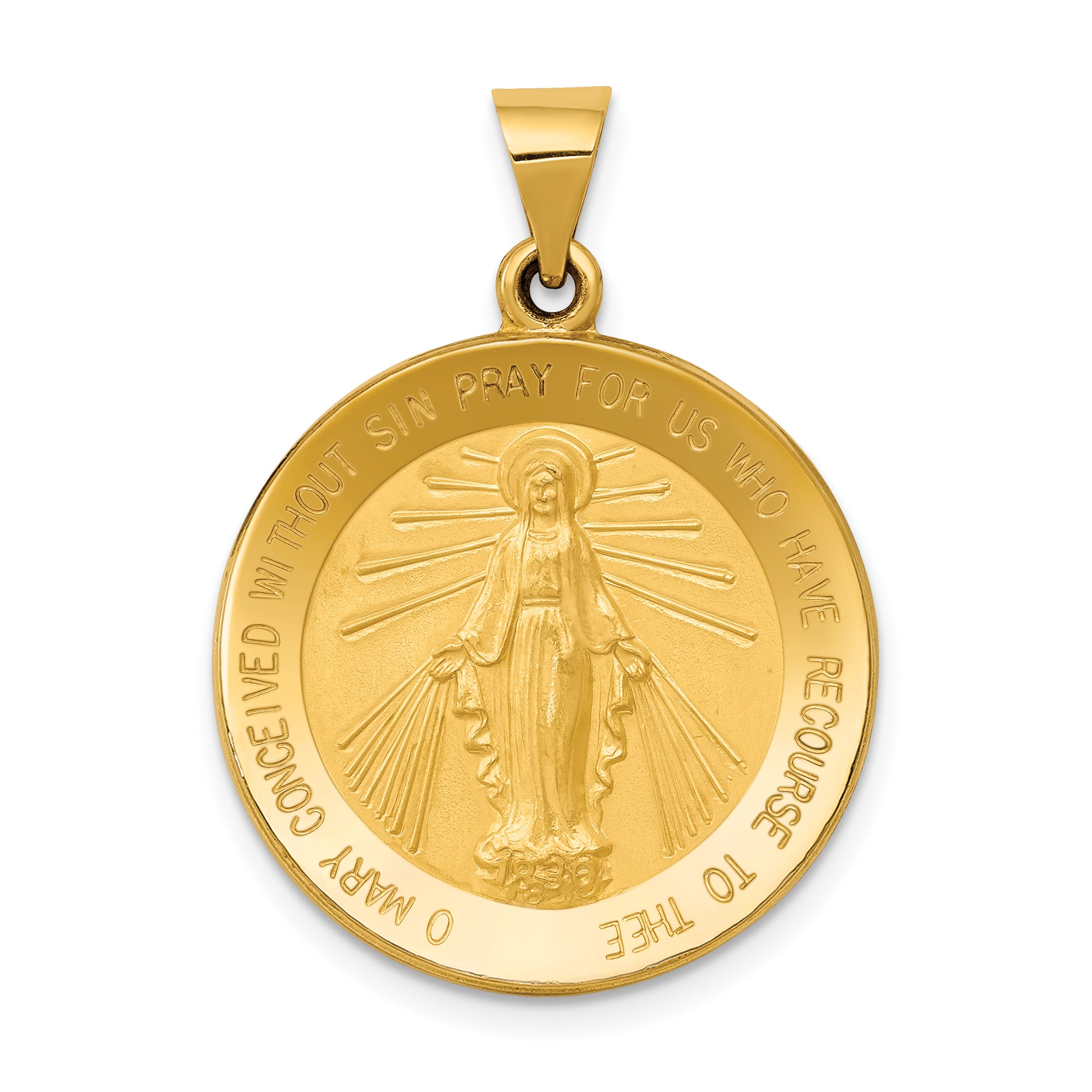 14k Miraculous Medal Hollow Pendant Main image