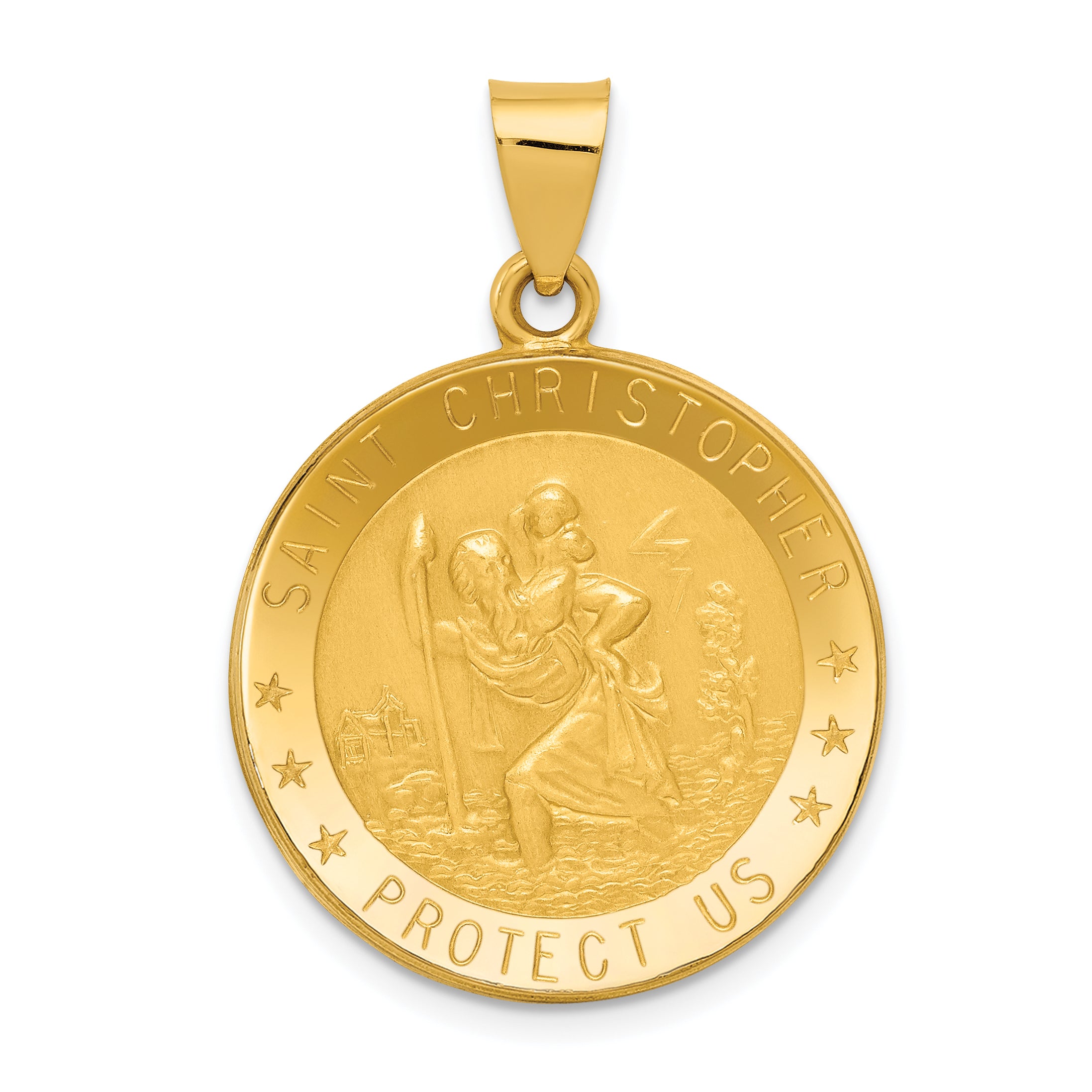 14k Saint Christopher Medal Hollow Pendant Main image