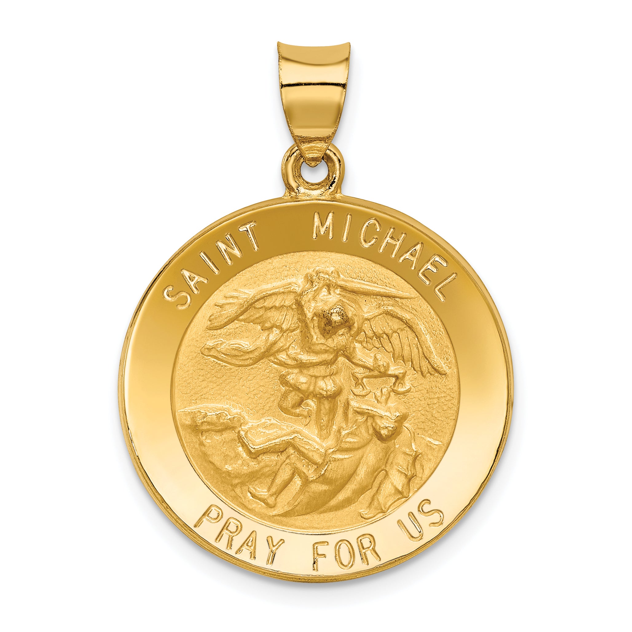 14k Saint Michael Medal Hollow Pendant Main image