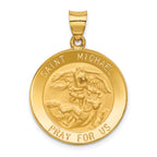 14k Saint Michael Medal Hollow Pendant