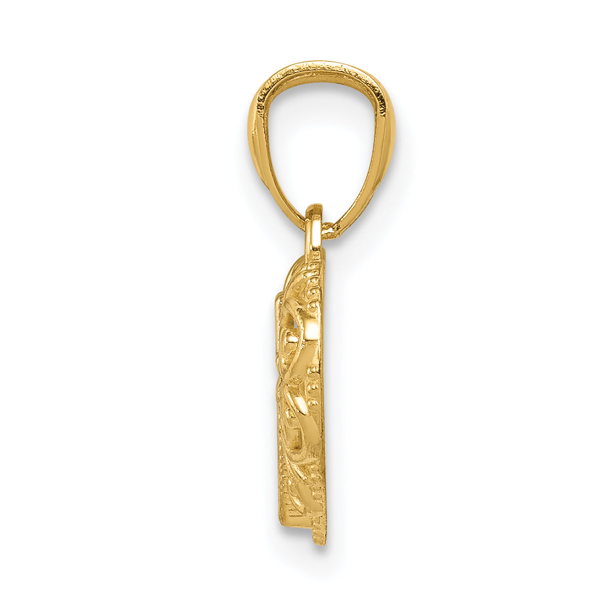 14K With Rhodium Cross in Heart Pendant Secondary image