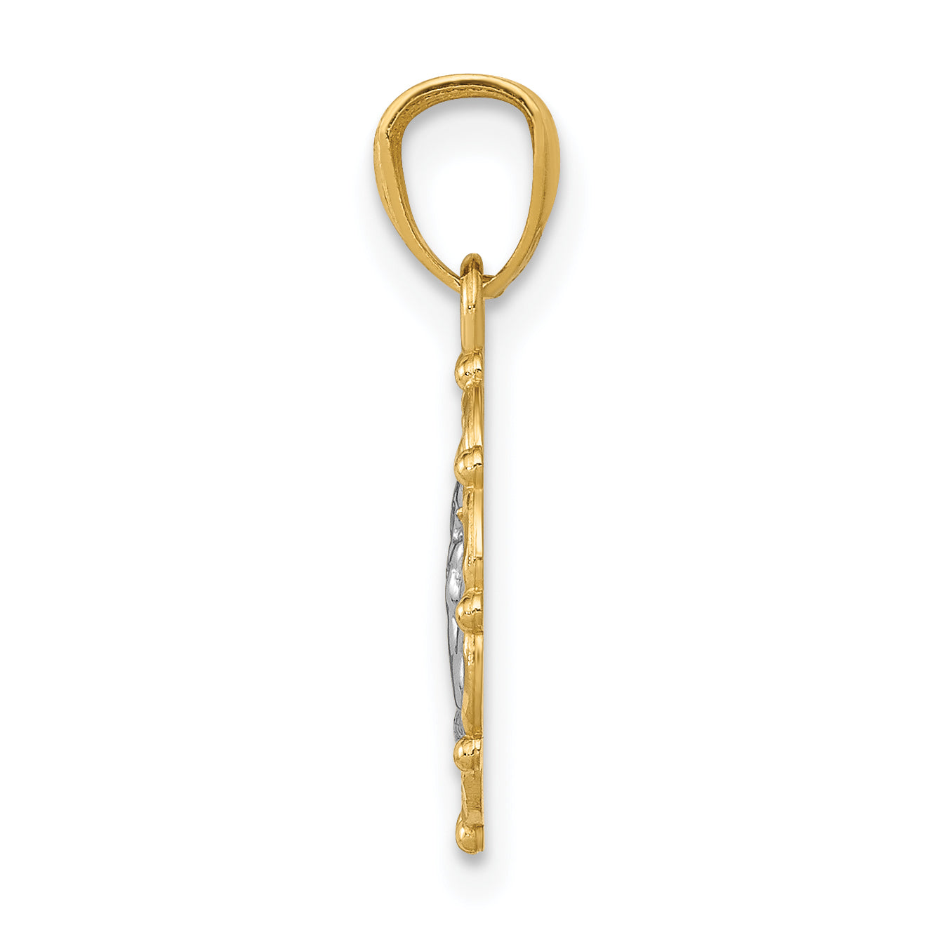 14K With Rhodium Framed Cherub Pendant Secondary image