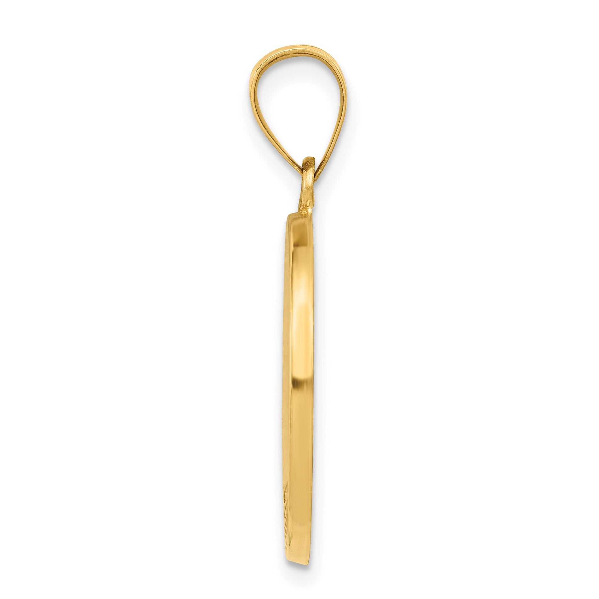 14K Confirmation Medal Hollow Round Pendant Secondary image