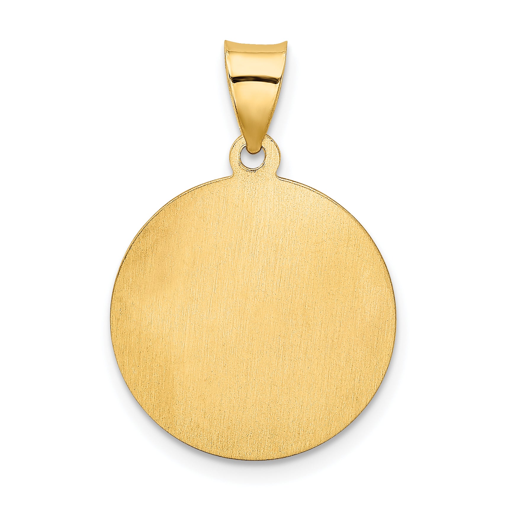 14K Confirmation Medal Hollow Round Pendant