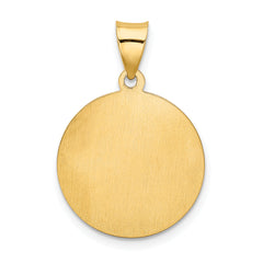 14K Confirmation Medal Hollow Round Pendant