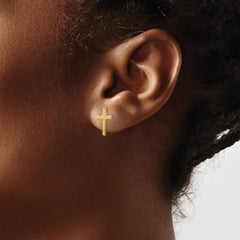 Sophia Jewelers 14K Gold Polished Cross Earrings for Women