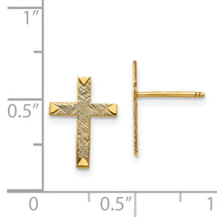 Sophia Jewelers 14K Gold Polished Cross Earrings for Women