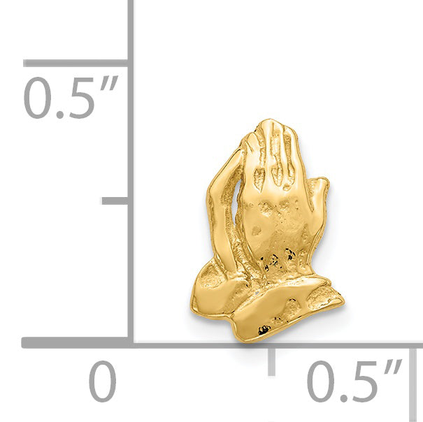 14K Gold Praying Hands Tie Tac with Polished Solid Finish for Men