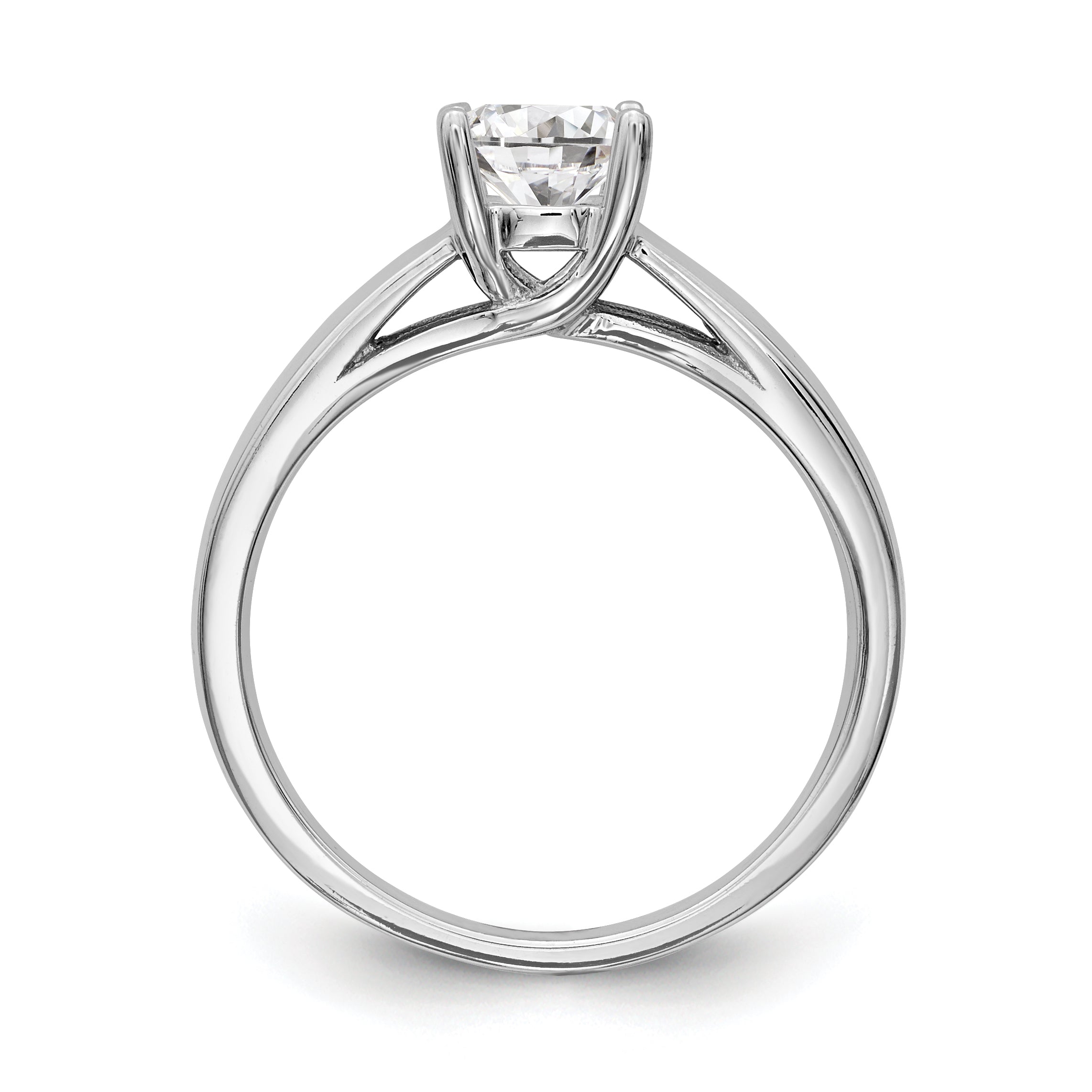 14K White Gold 1 carat (6.50 mm) 4-Prong Round Solitaire Engagement Ring Mounting Secondary image