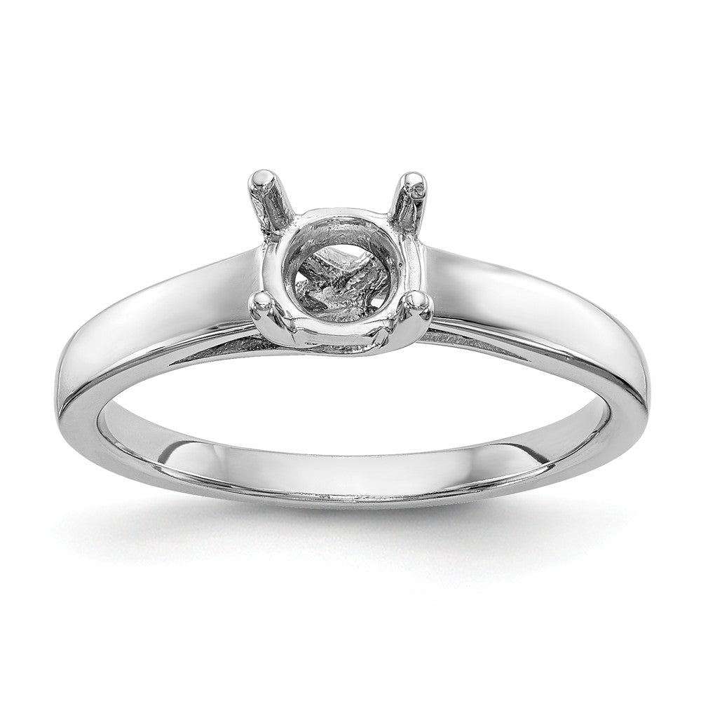 14K White Gold Solitaire Engagement Ring Mounting