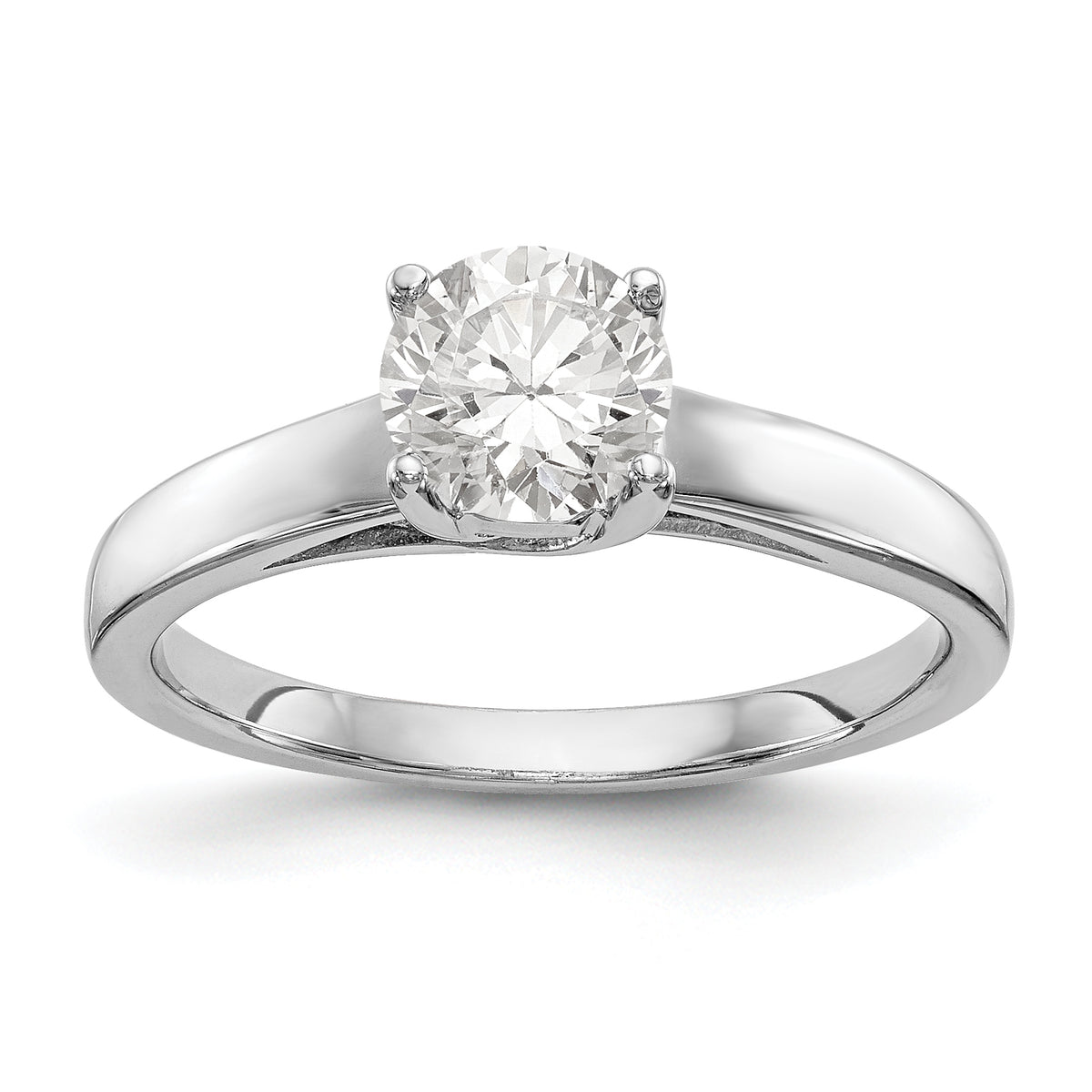 14K White Gold 1 carat (6.50 mm) 4-Prong Round Solitaire Engagement Ring Mounting