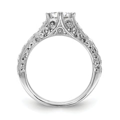 14K White Gold 1 carat (6.50 mm) 6-Prong Vintage Round Solitaire Engagement Ring Mounting