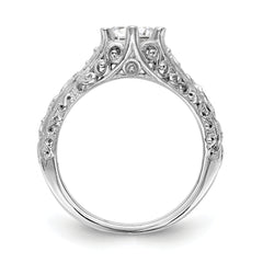 14K White Gold 1.25 carat (7.00 mm) 6-Prong Vintage Round Solitaire Engagement Ring Mounting
