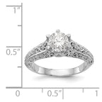 14K White Gold Round Solitaire Engagement Ring Mounting