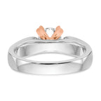 14k Two-tone Round Solitaire Engagement Ring Mounting