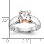 14k Two-tone Round Solitaire Engagement Ring Mounting