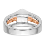 14K Two-tone 1 carat (6.50 mm) 4-Prong Round Solitaire Engagement Ring Mounting
