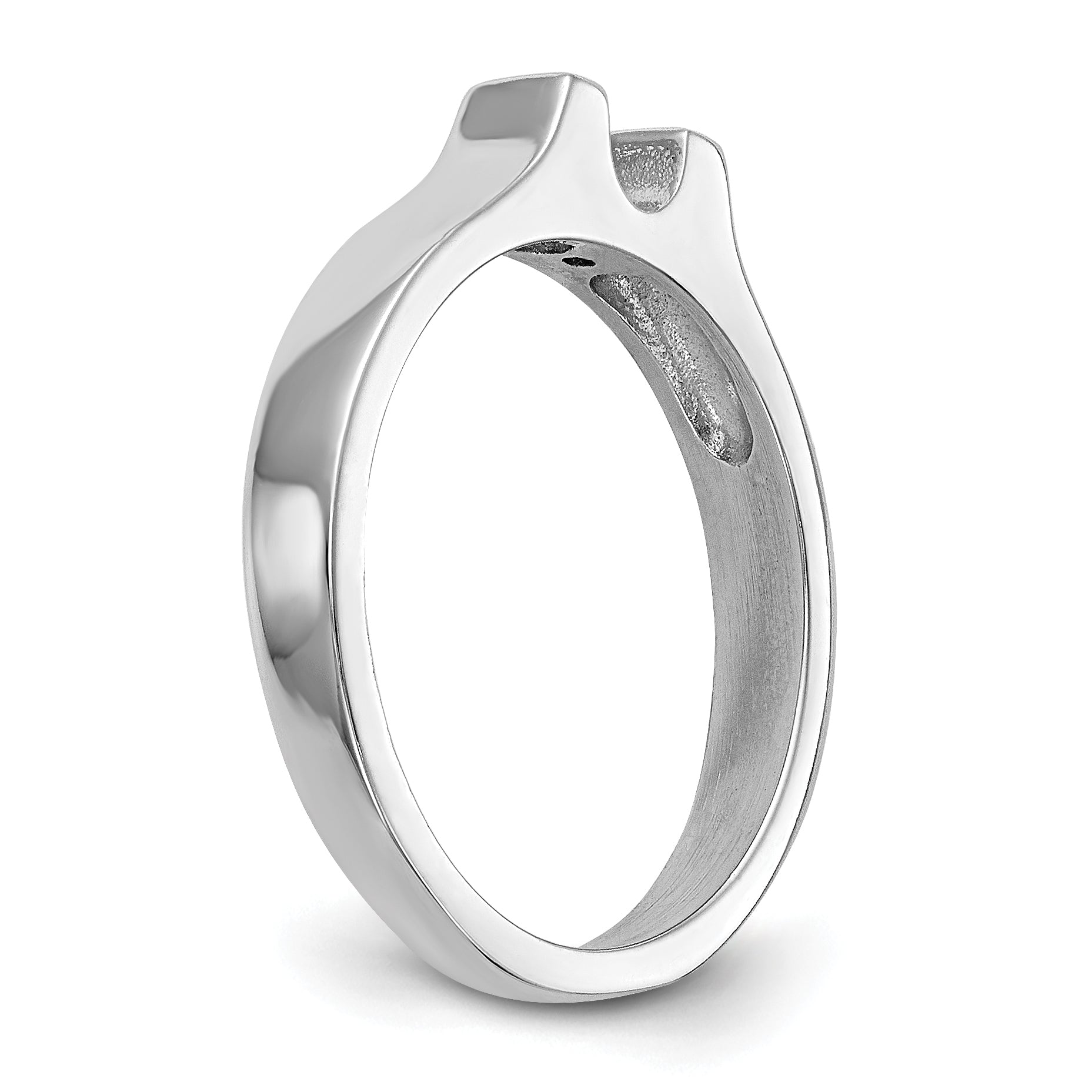 14K White Gold Peg Set 3.00mm Wide Solitaire Engagement Ring Mounting Main image