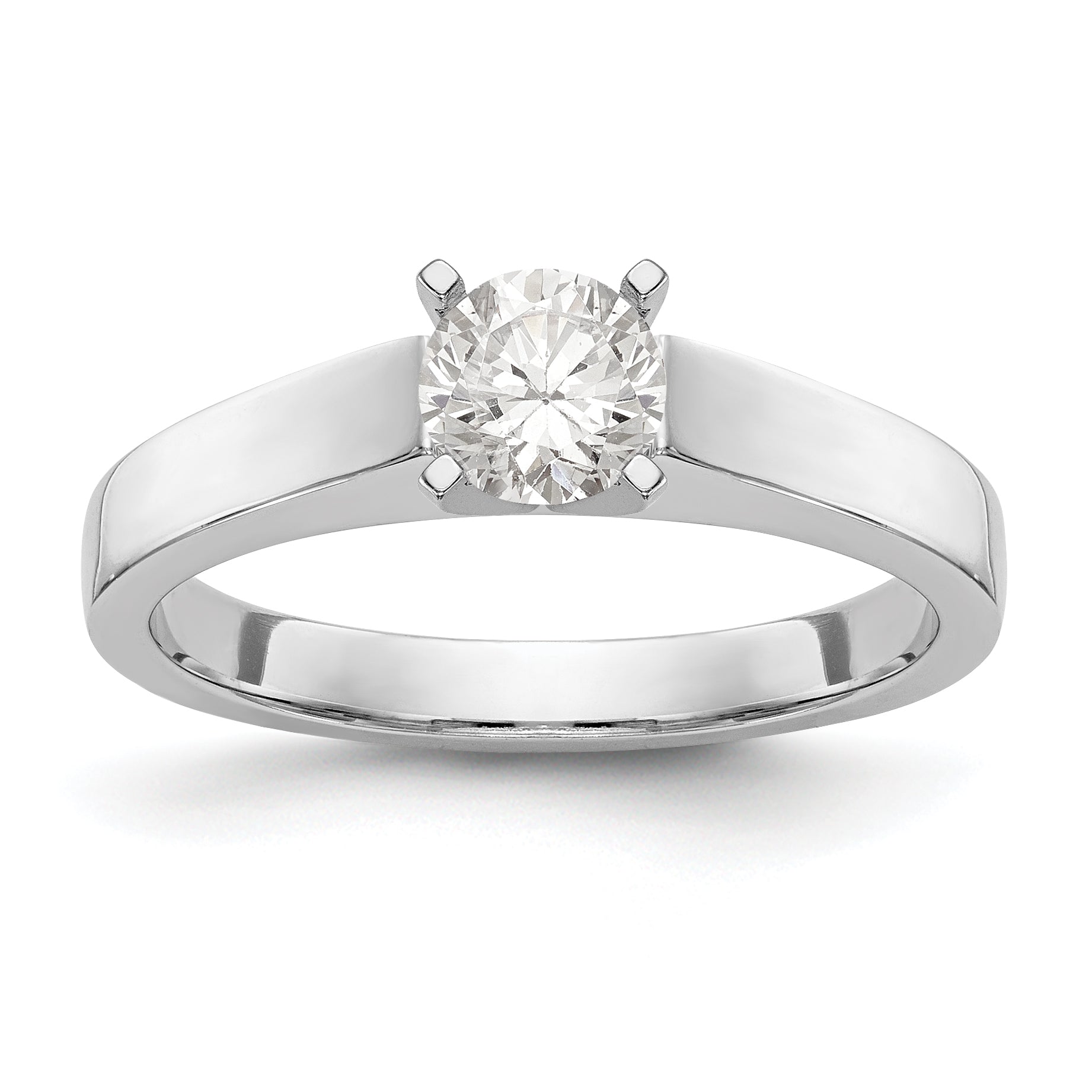 14K White Gold Peg Set 3.00mm Wide Solitaire Engagement Ring Mounting Secondary image