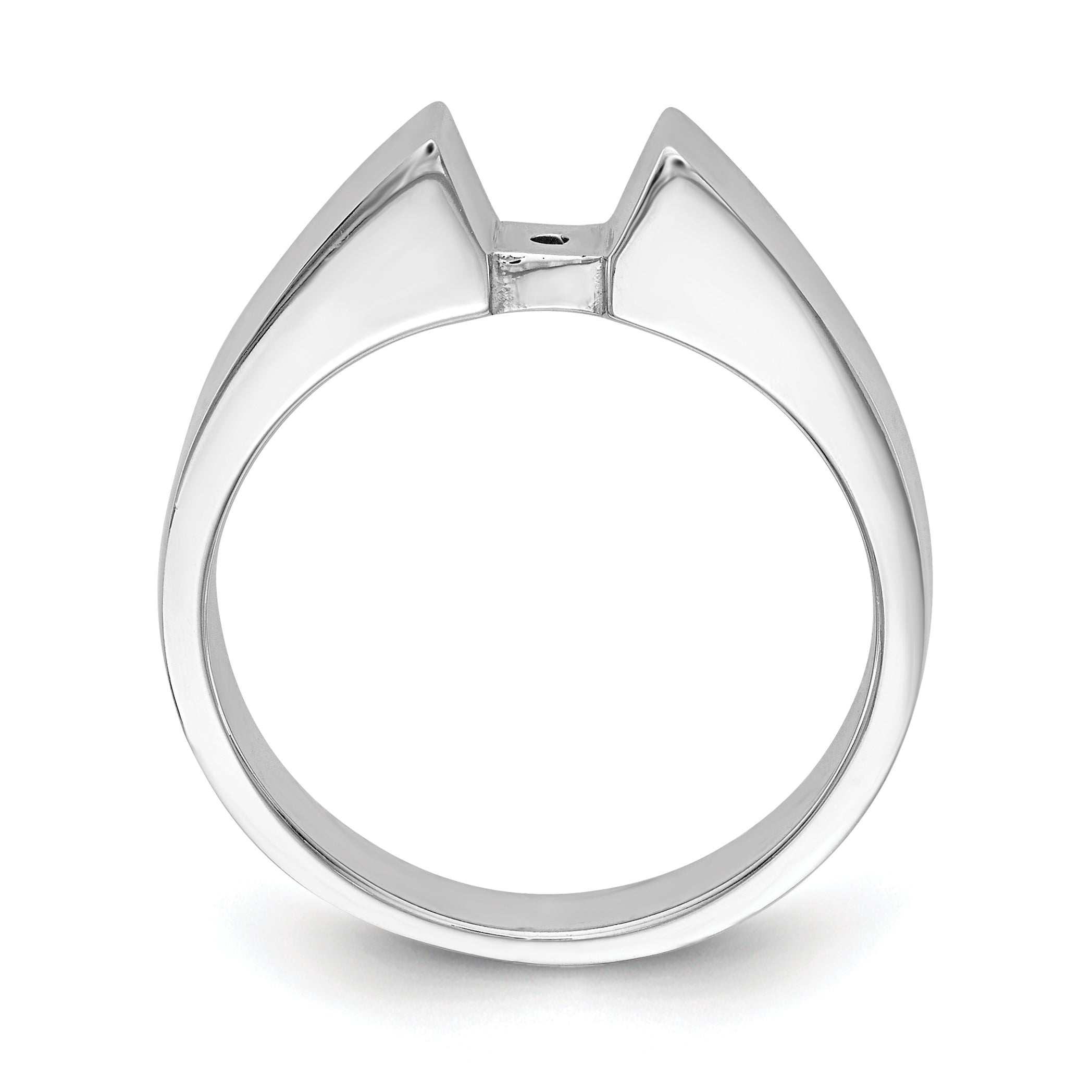 14K White Gold Peg Set 4.5mm Wide Solitaire Engagement Ring Mounting Secondary image