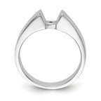 14K White Gold Peg Set 4.5mm Wide Solitaire Engagement Ring Mounting