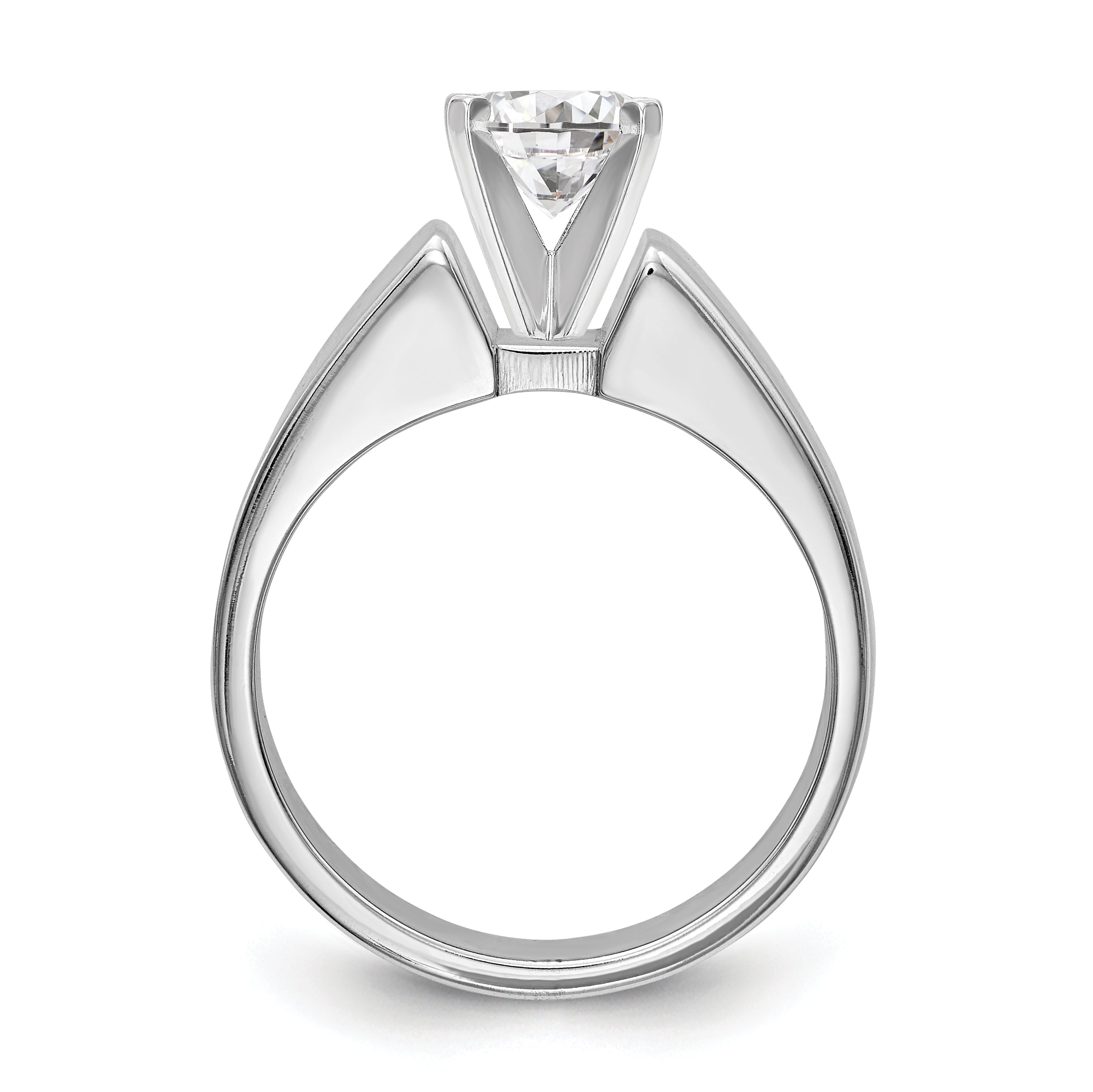 14K White Gold Peg Set 5.5mm Wide Solitaire Engagement Ring Mounting Secondary image