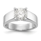 14K White Gold Peg Set 5.5mm Wide Solitaire Engagement Ring Mounting