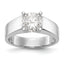 14K White Gold Peg Set 5.5mm Wide Solitaire Engagement Ring Mounting