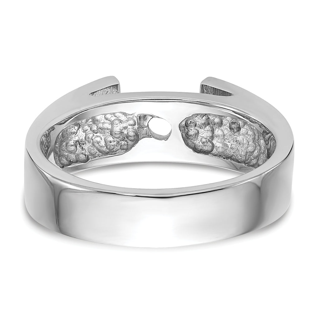 14K White Gold Peg Set 5.5mm Wide Solitaire Engagement Ring Mounting