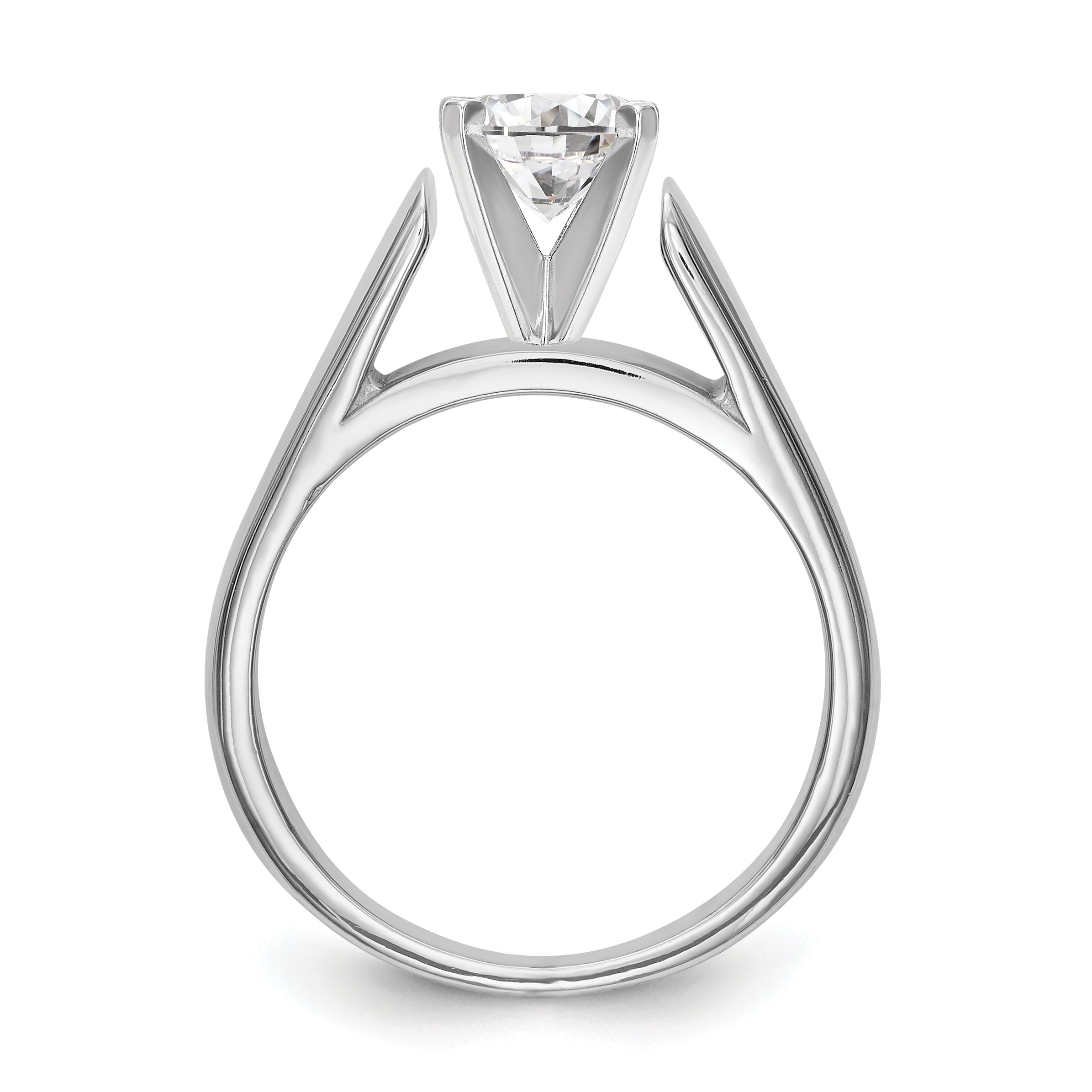 14K White Gold Peg Set 6.5mm Solitaire Engagement Ring Mounting Secondary image