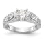 14K White Gold Peg Set Vintage Solitaire Engagement Ring Mounting