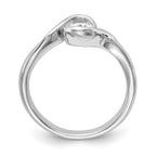 14K White Gold (Holds 1/2 carat (5.2mm) Round) Half-Bezel Bypass Solitaire Engagement Ring Mounting