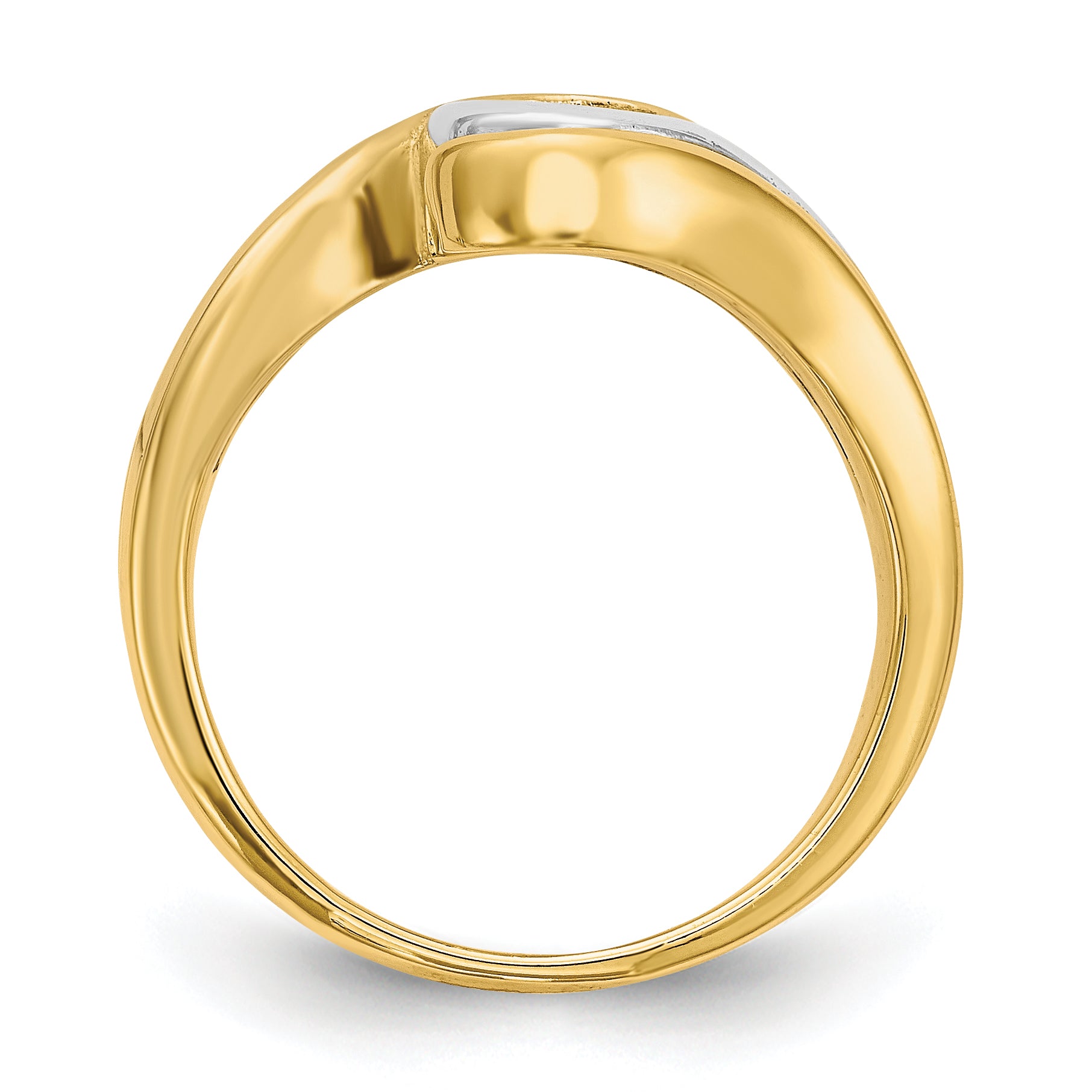14K Two-tone Peg Set Bypass Solitaire Engagement Ring Mounting Secondary image