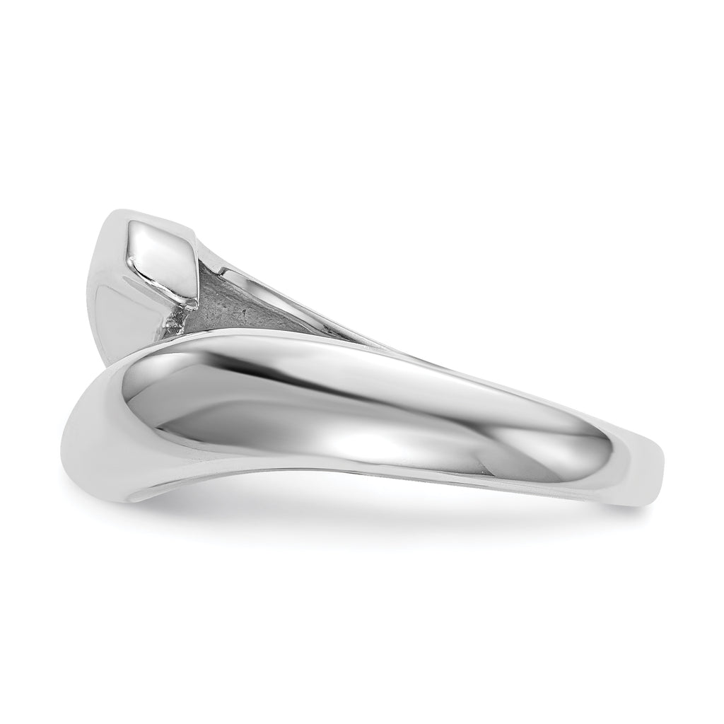 14K White Gold Peg Set Bypass Solitaire Engagement Ring Mounting