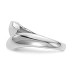 14K White Gold Peg Set Bypass Solitaire Engagement Ring Mounting