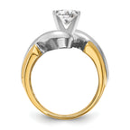 14K Two-tone Peg Set Bypass Solitaire Engagement Ring Mounting