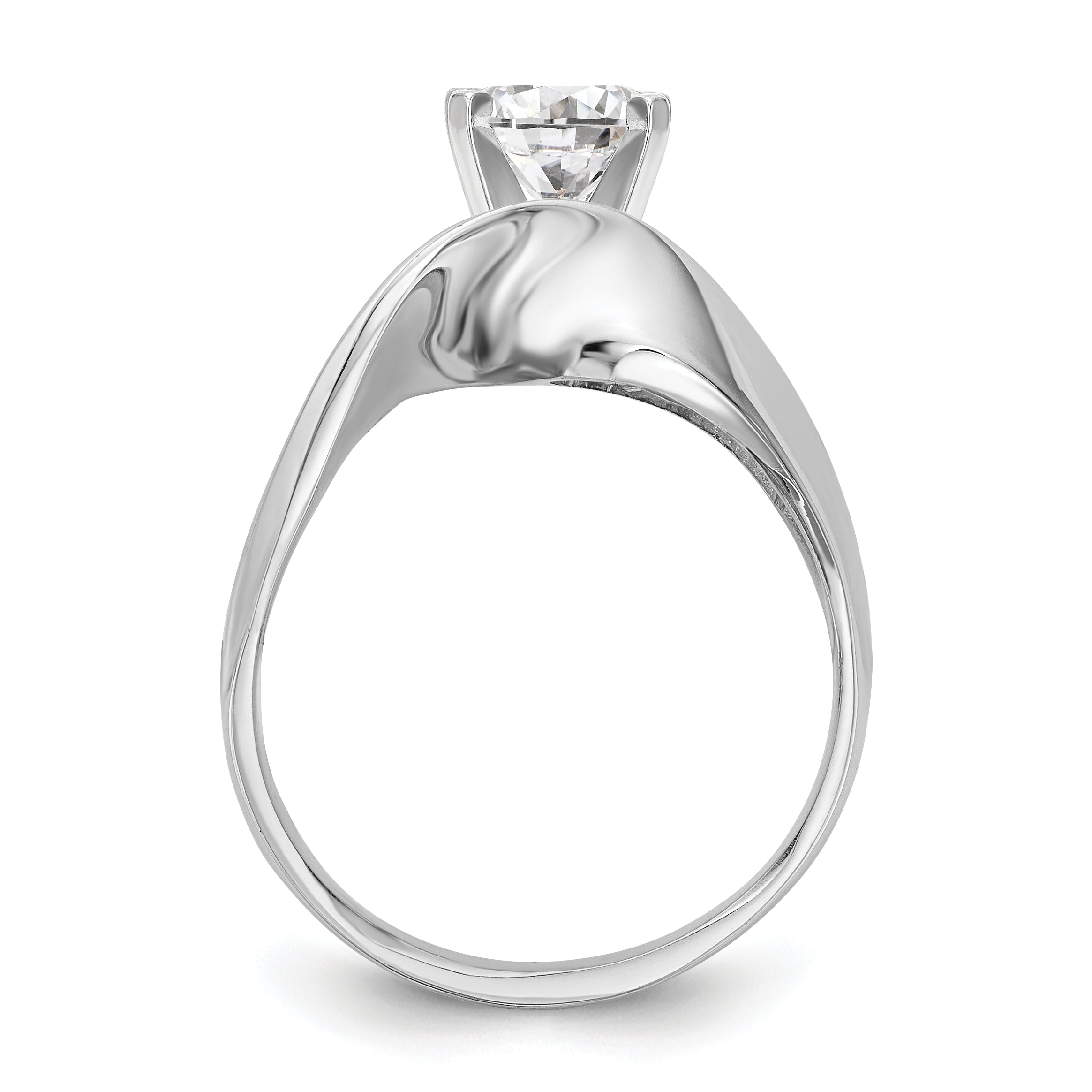 14K White Gold Peg Set Solitaire Engagement Ring Mounting Secondary image