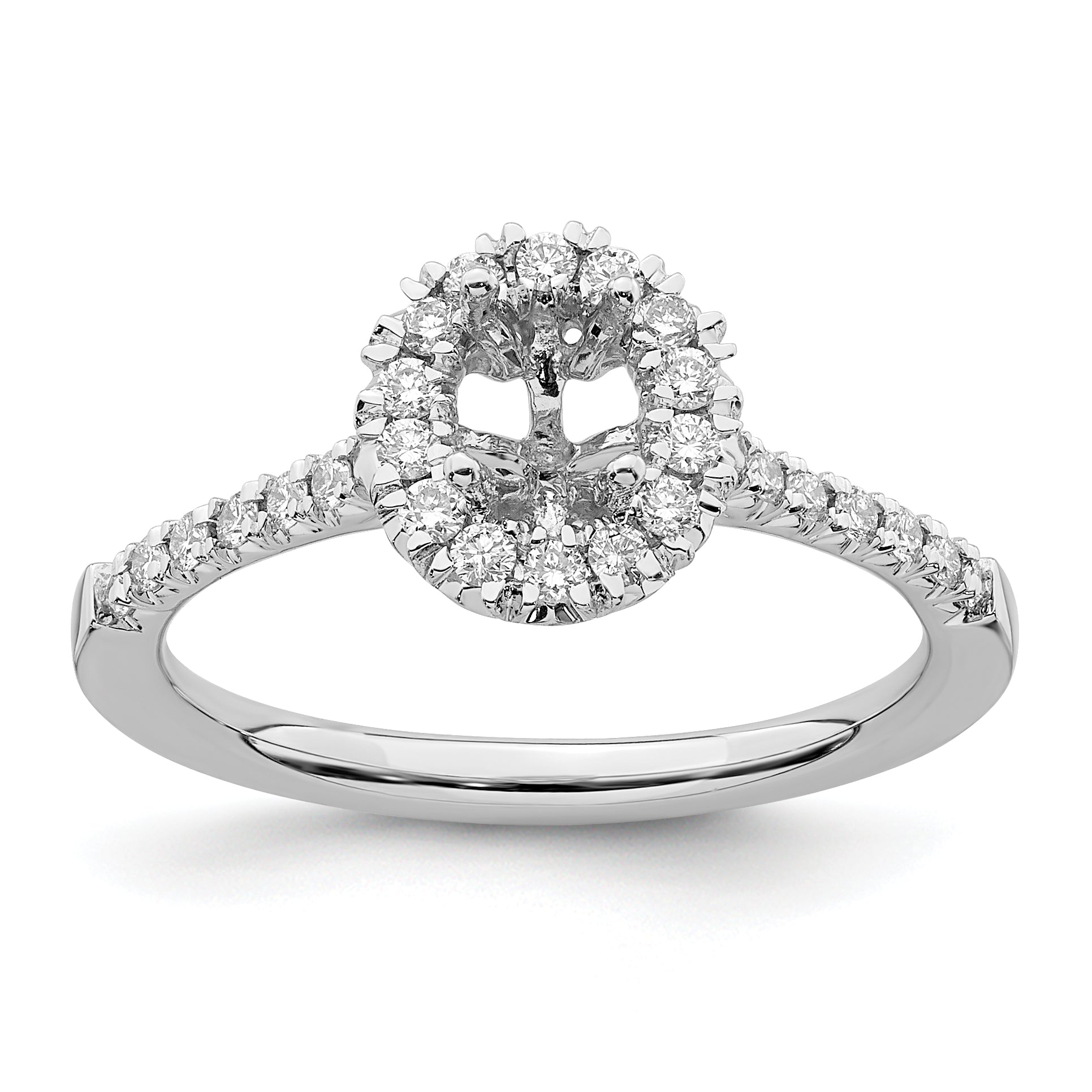 14kw Oval Halo Engagement Lab Grown Diamond VS/SI GH, Complete Ring