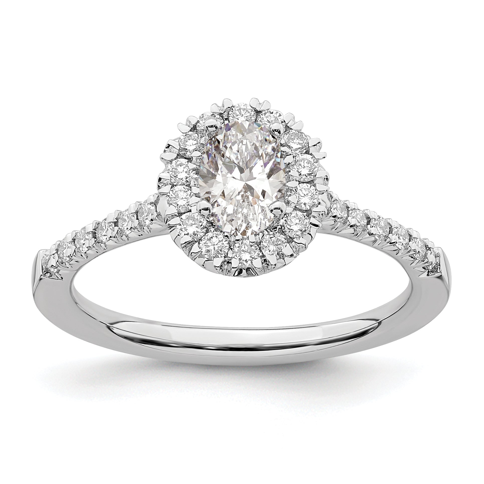 14kw Oval Halo Engagement Lab Grown Diamond VS/SI GH, Complete Ring Main image