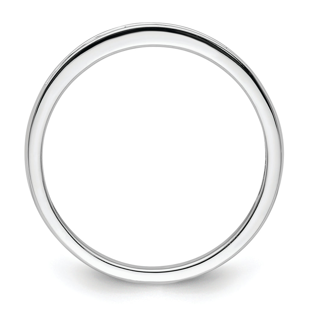 14k White Gold 1/10 carat Diamond Complete Channel-set Wedding Band