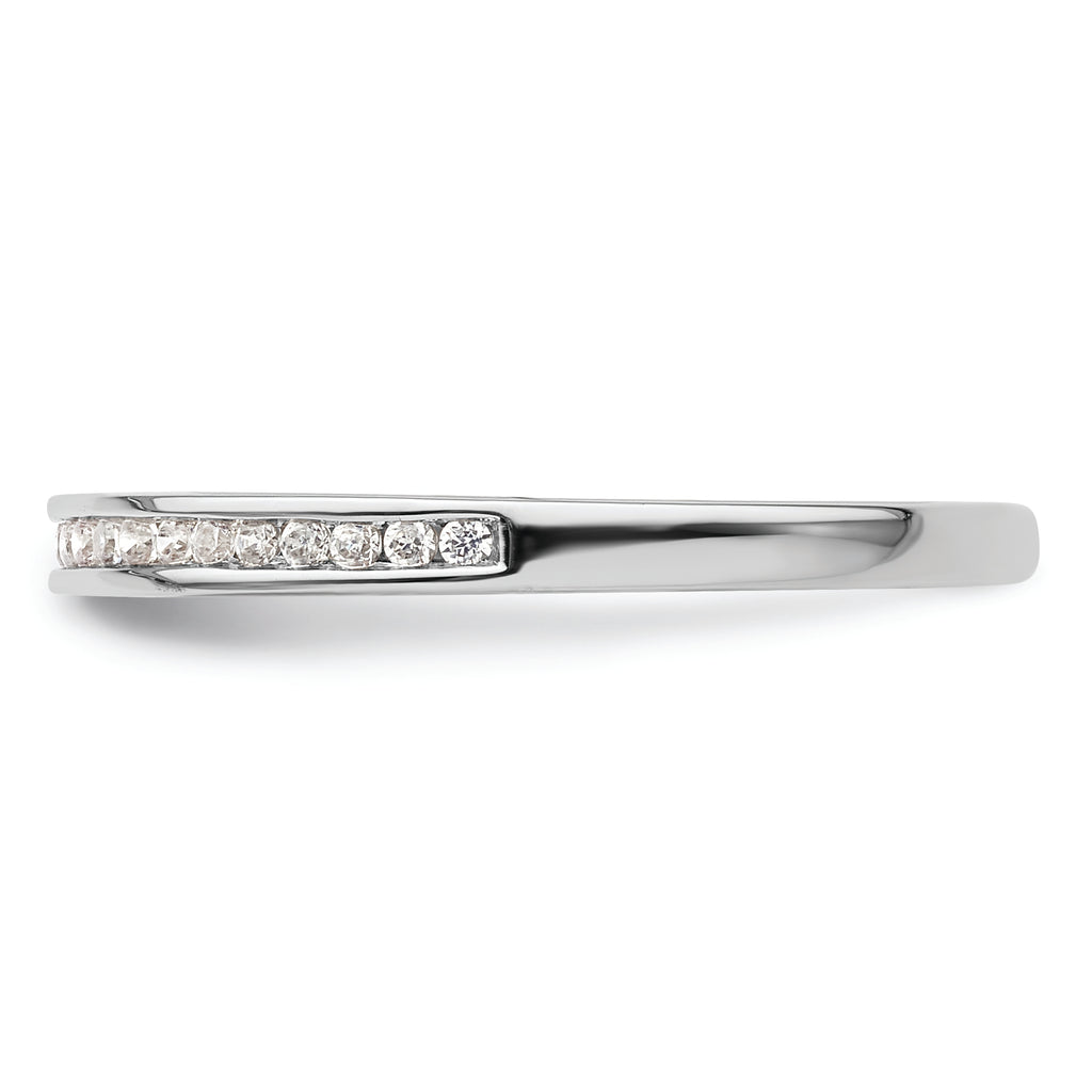 14k White Gold 1/10 carat Diamond Complete Channel-set Wedding Band
