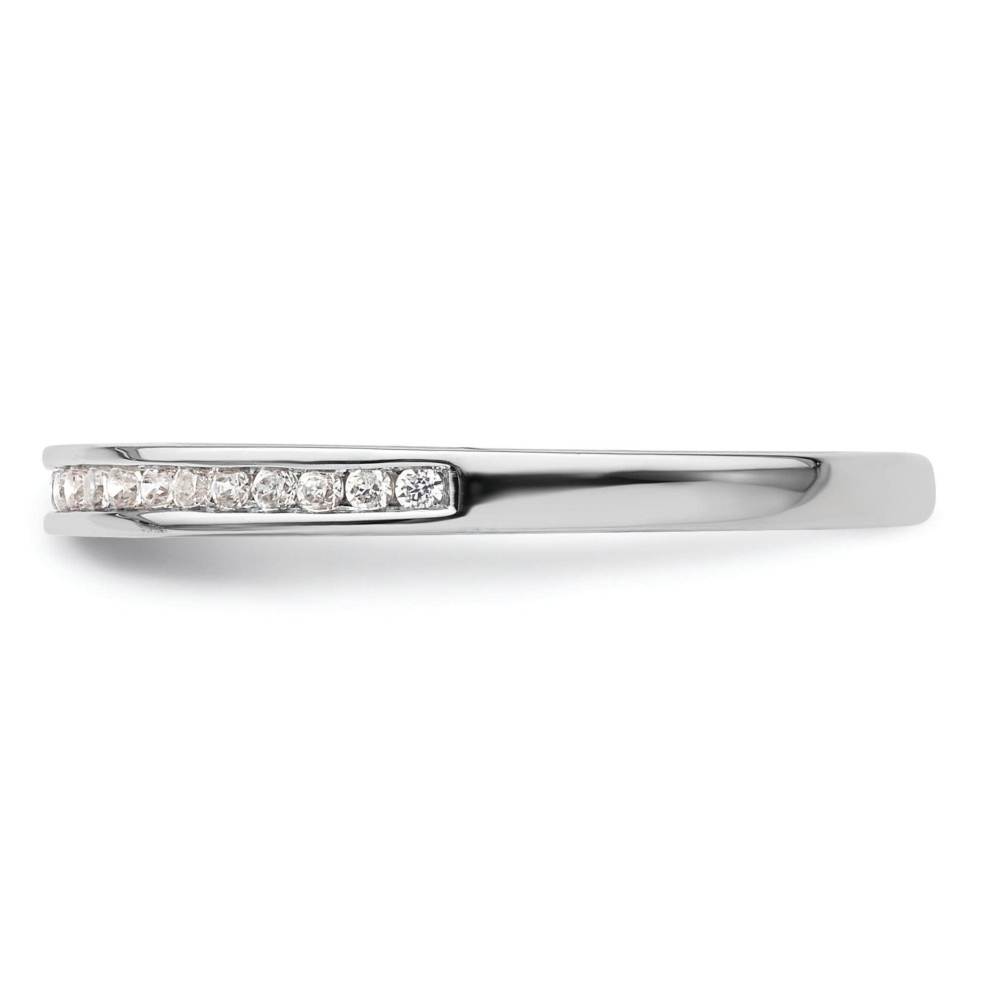 14k White Gold 1/10 carat Diamond Complete Channel-set Wedding Band