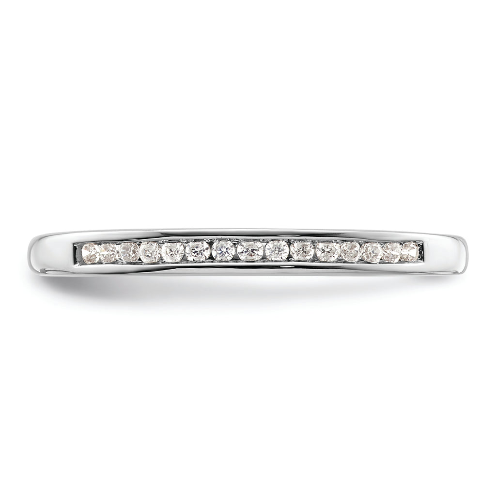 14k White Gold 1/10 carat Diamond Complete Channel-set Wedding Band
