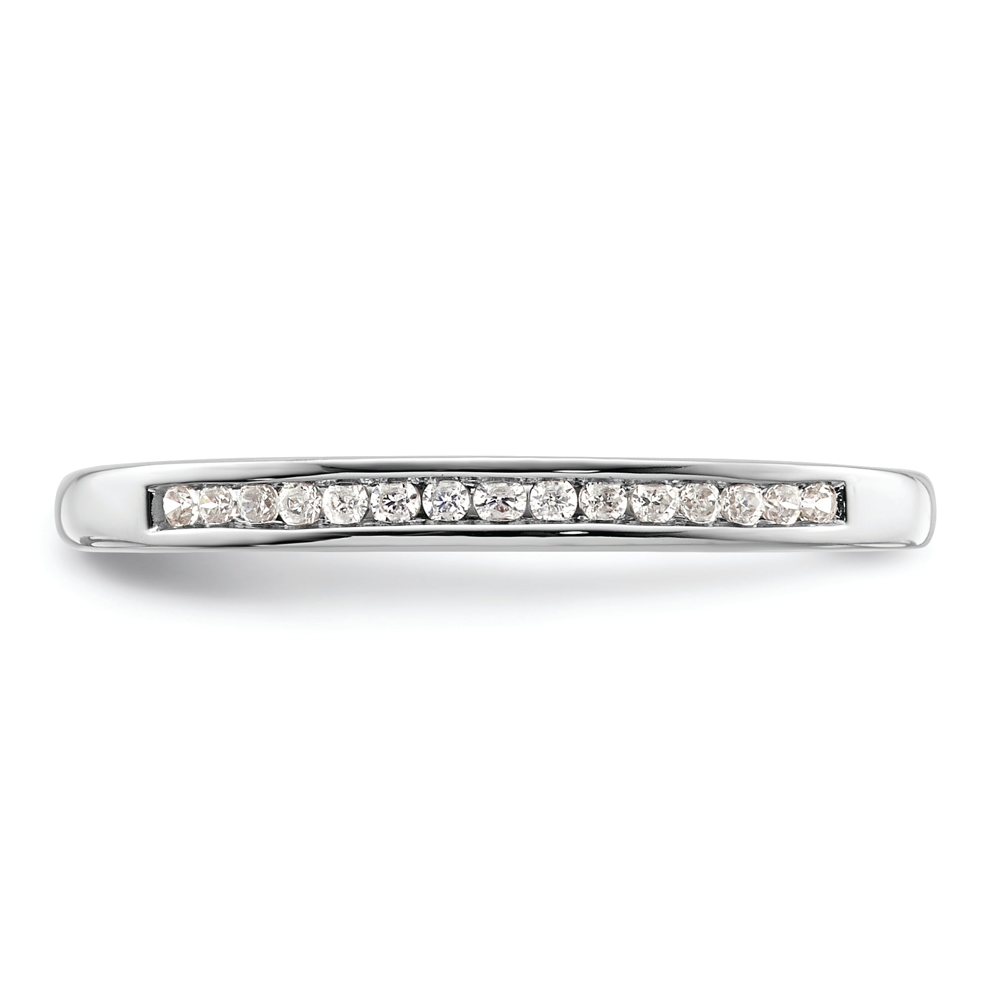 14k White Gold 1/10 carat Diamond Complete Channel-set Wedding Band