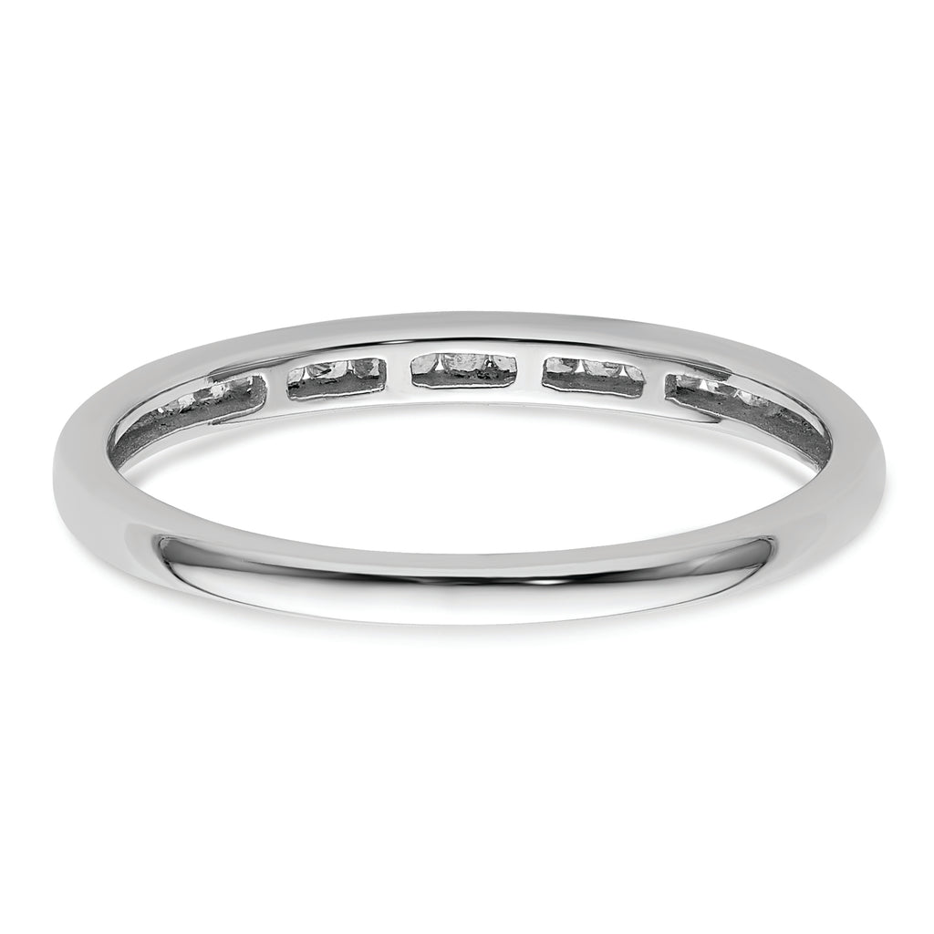 14k White Gold 1/10 carat Diamond Complete Channel-set Wedding Band