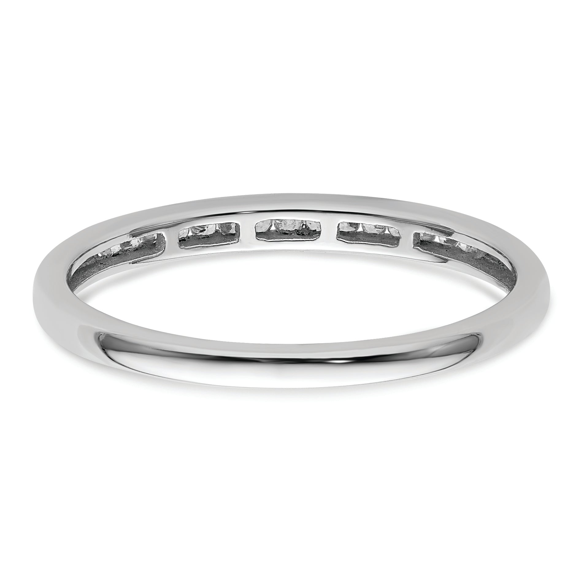14k White Gold 1/10 carat Diamond Complete Channel-set Wedding Band
