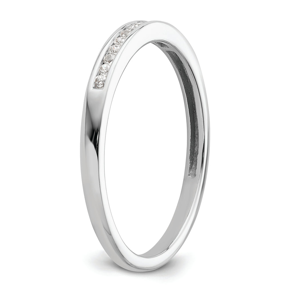 14k White Gold 1/10 carat Diamond Complete Channel-set Wedding Band